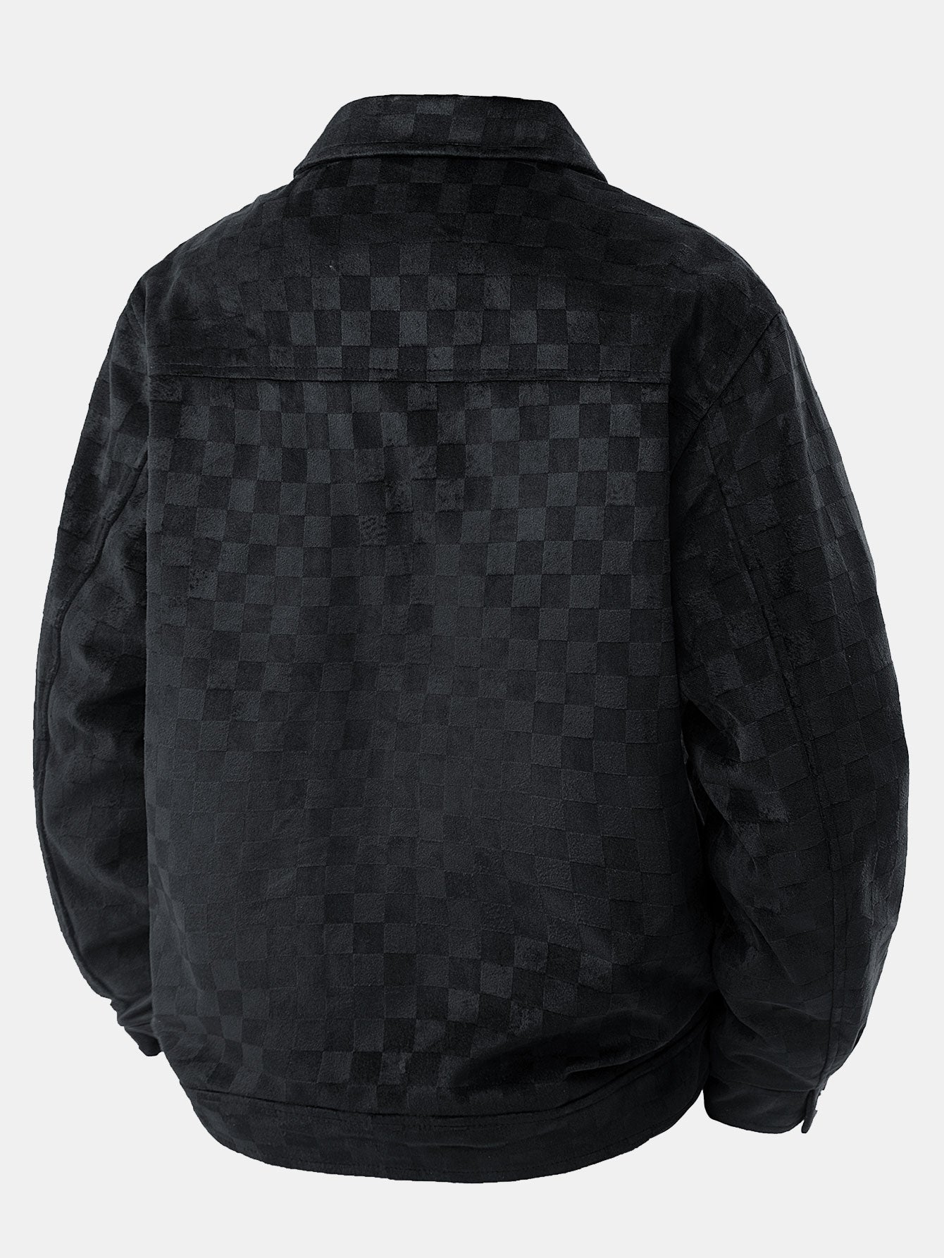 Checkerboard Pattern Suede Jacket