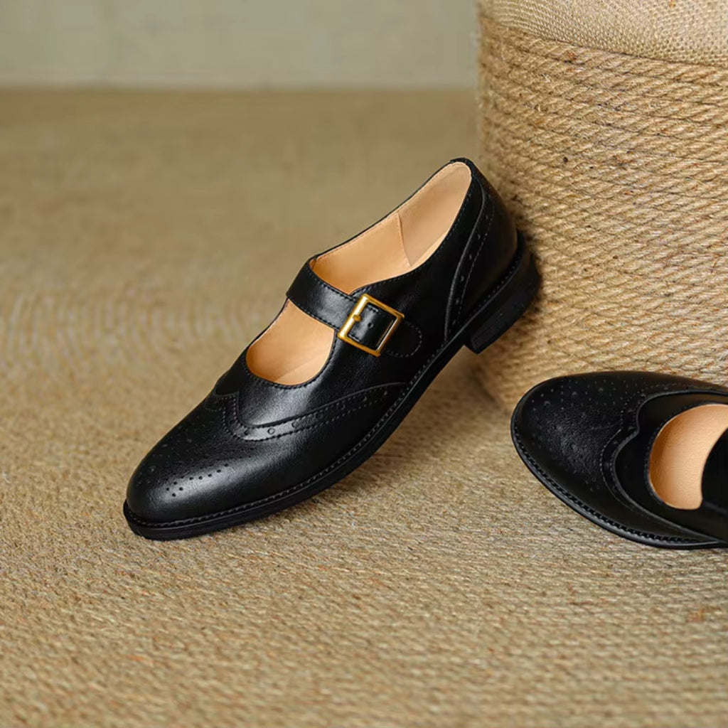 Geneva Orthopedic Leather Flats