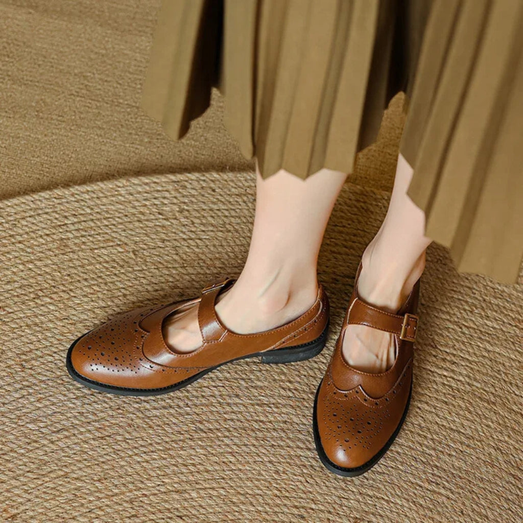 Geneva Orthopedic Leather Flats