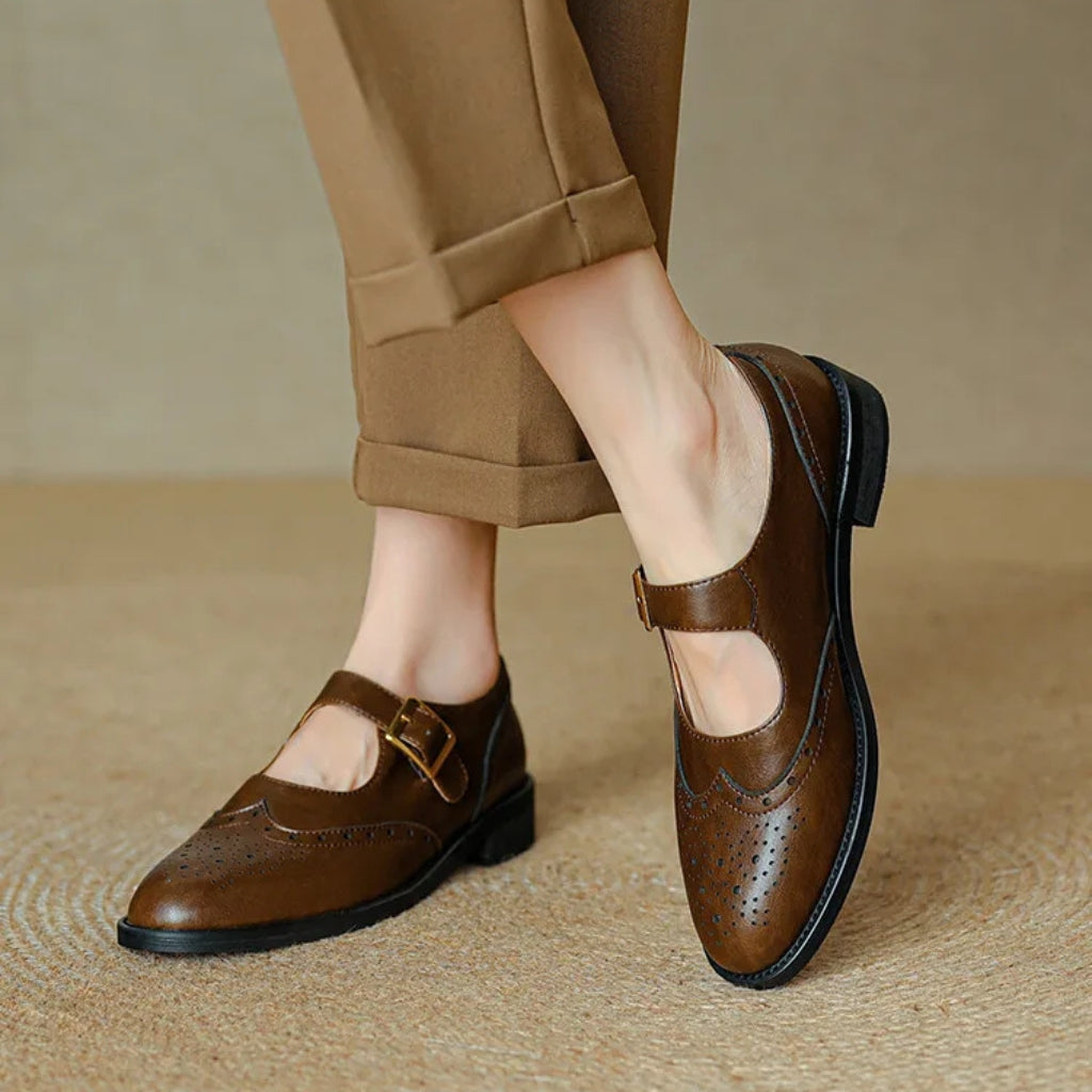 Geneva Orthopedic Leather Flats