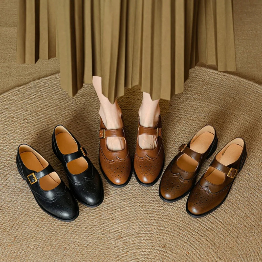 Geneva Orthopedic Leather Flats