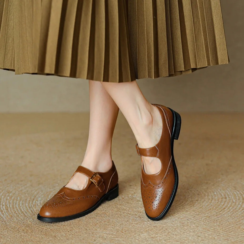 Geneva Orthopedic Leather Flats