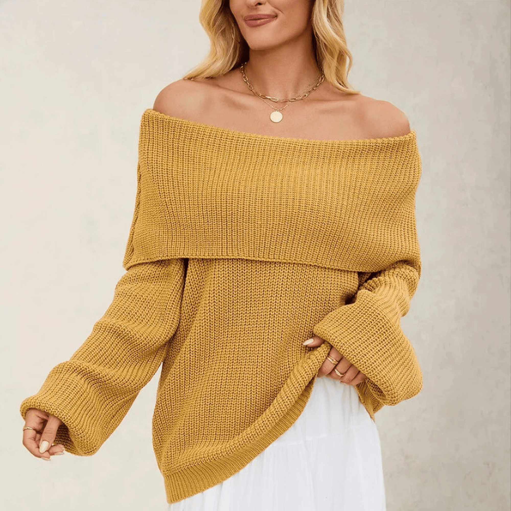 Arlette Off-Shoulder Knit Sweater