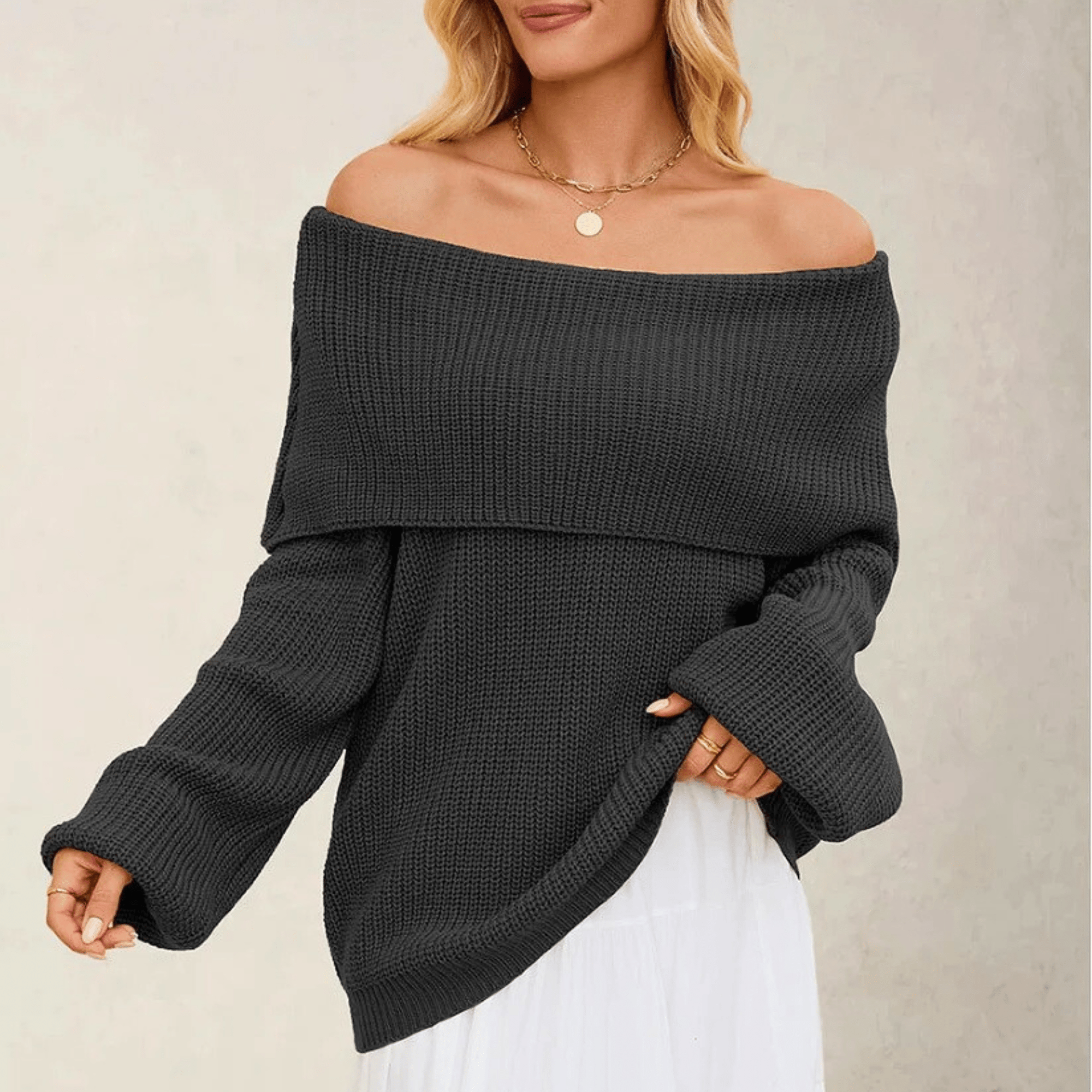 Arlette Off-Shoulder Knit Sweater
