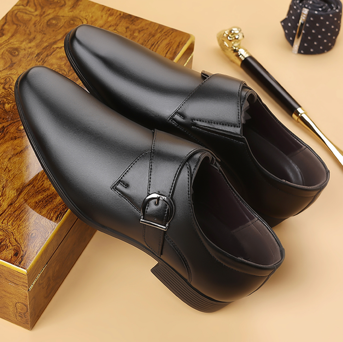 Arlington Leather Monk Strap Shoes