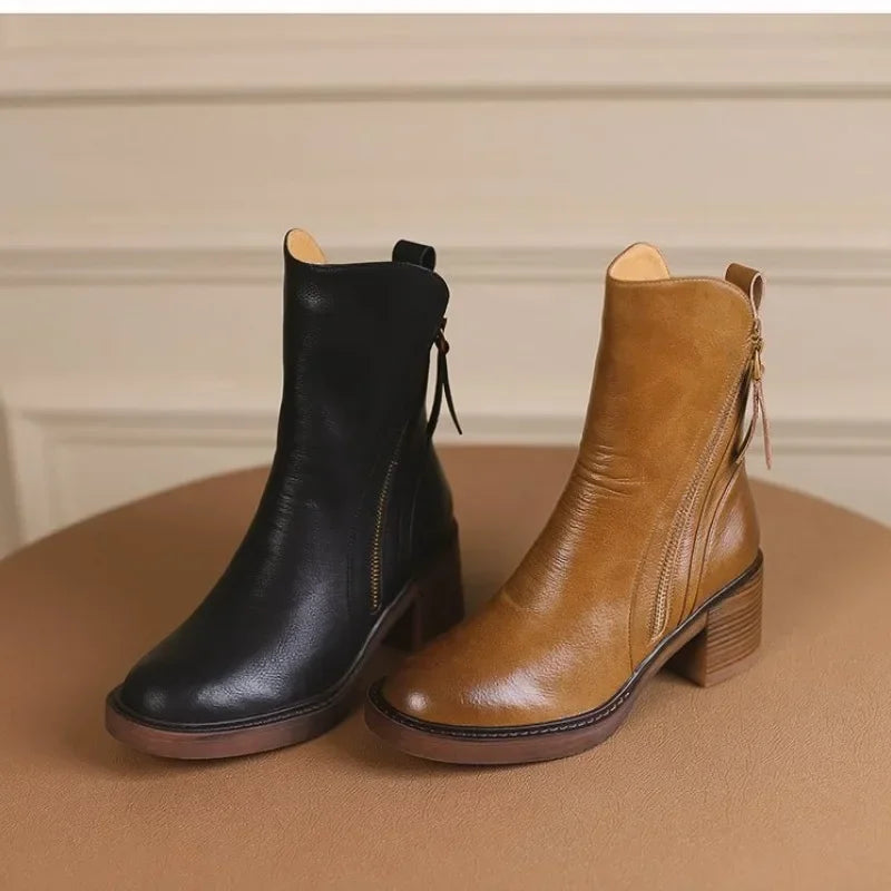 Aveline Leather Ankle Boots