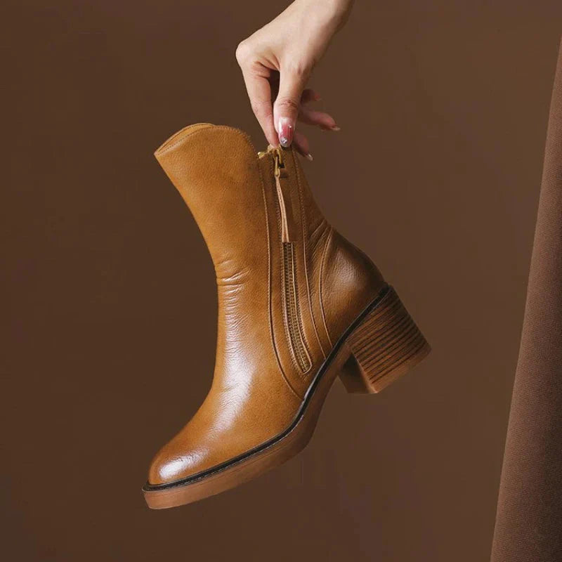 Aveline Leather Ankle Boots
