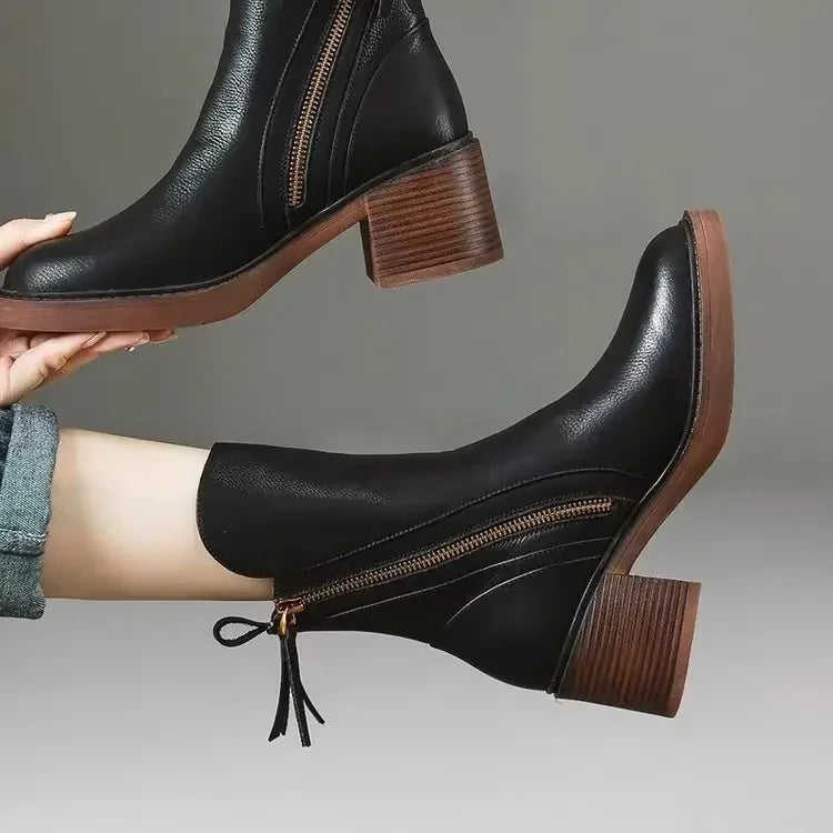 Aveline Leather Ankle Boots