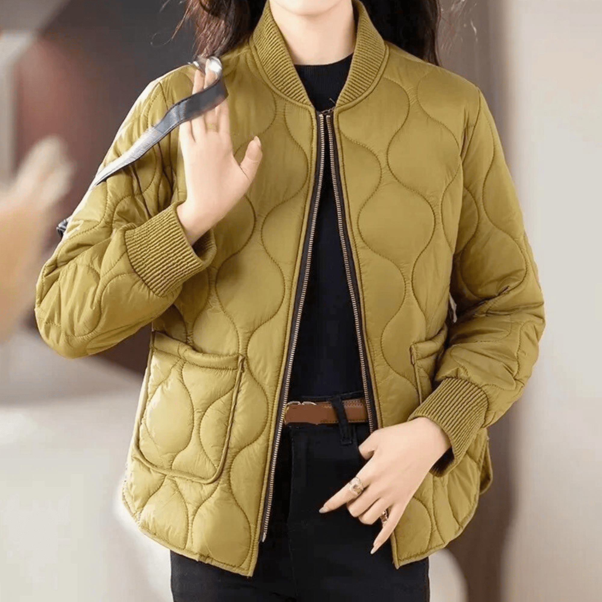 Brielle Quilted Cotton Bomber