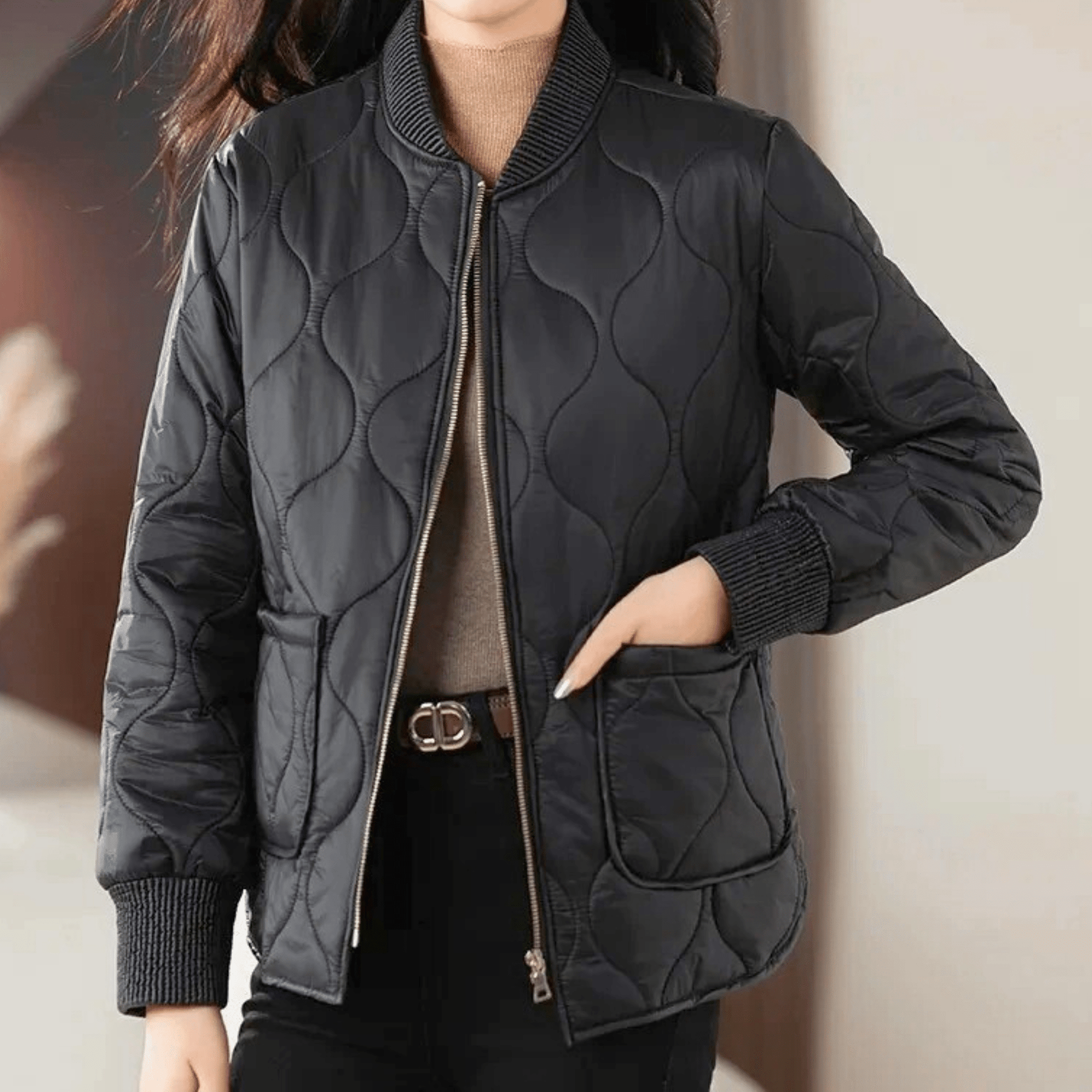 Brielle Quilted Cotton Bomber