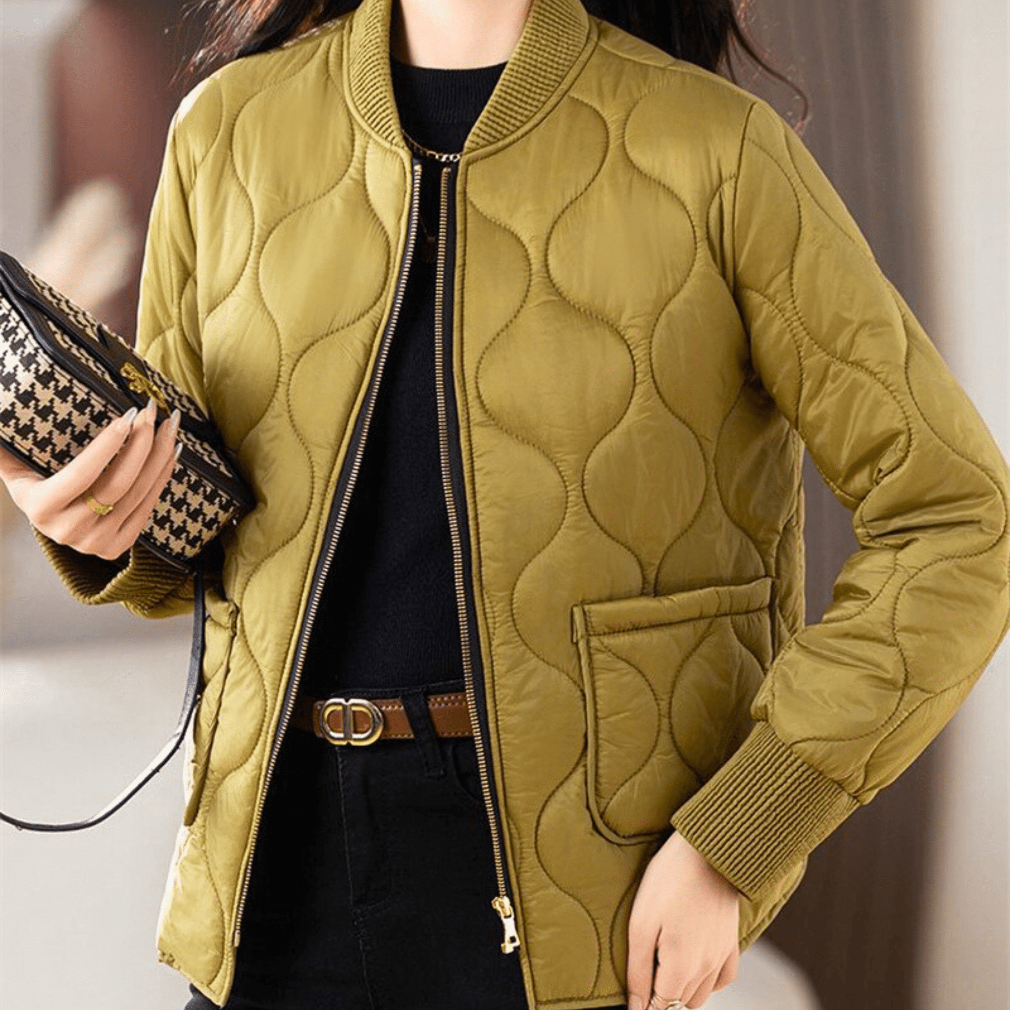 Brielle Quilted Cotton Bomber