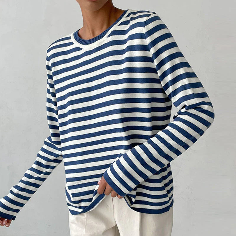 Elara Striped Knit Long Sleeve Top