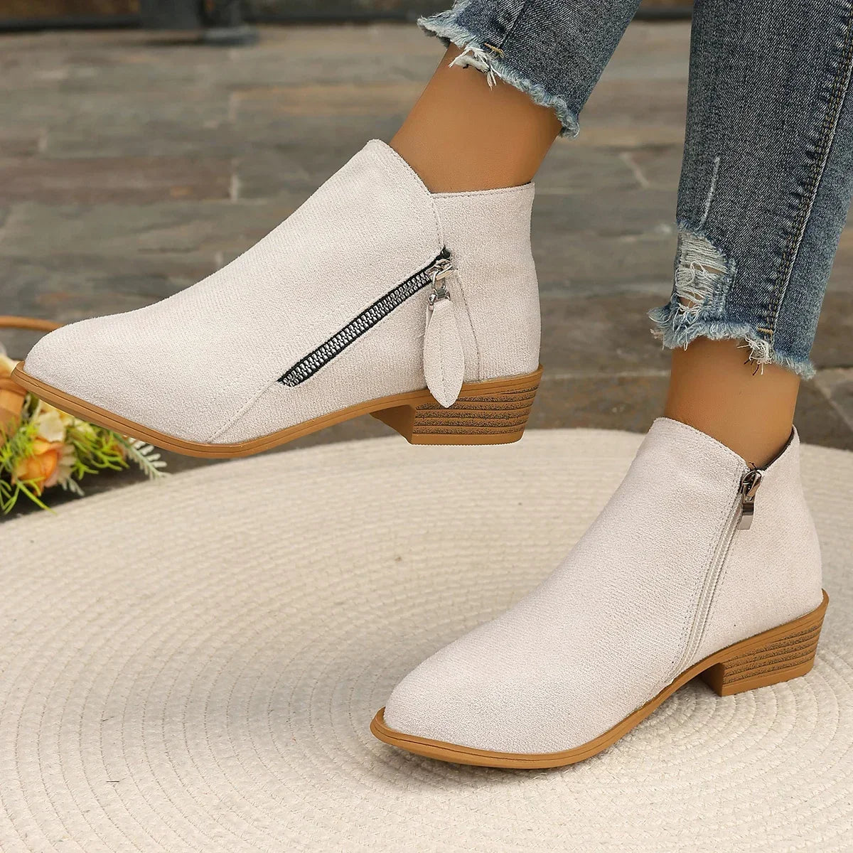 Lora Flannel Ankle Boots