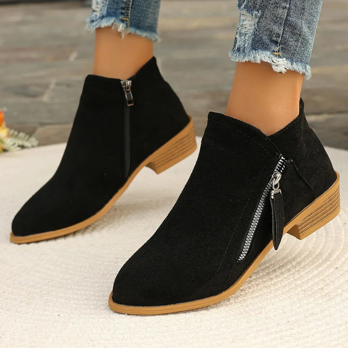 Lora Flannel Ankle Boots