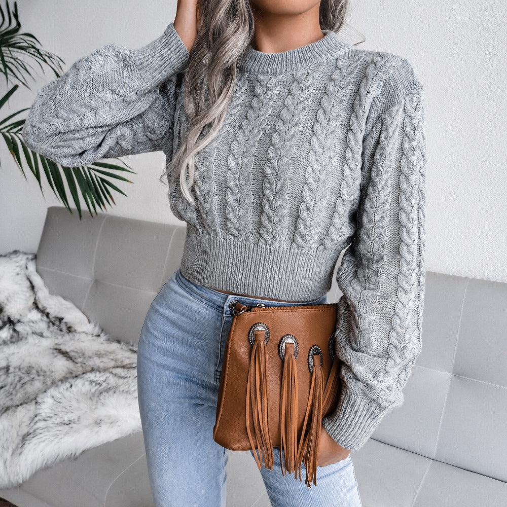 Lyra Cropped Cable Sweater