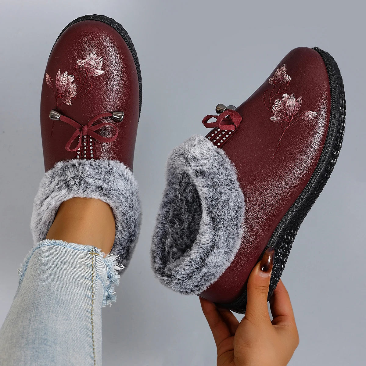 Aria Flora Fur Boots