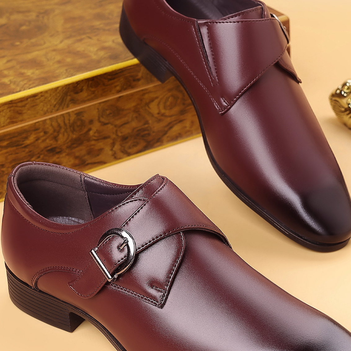 Arlington Leather Monk Strap Shoes