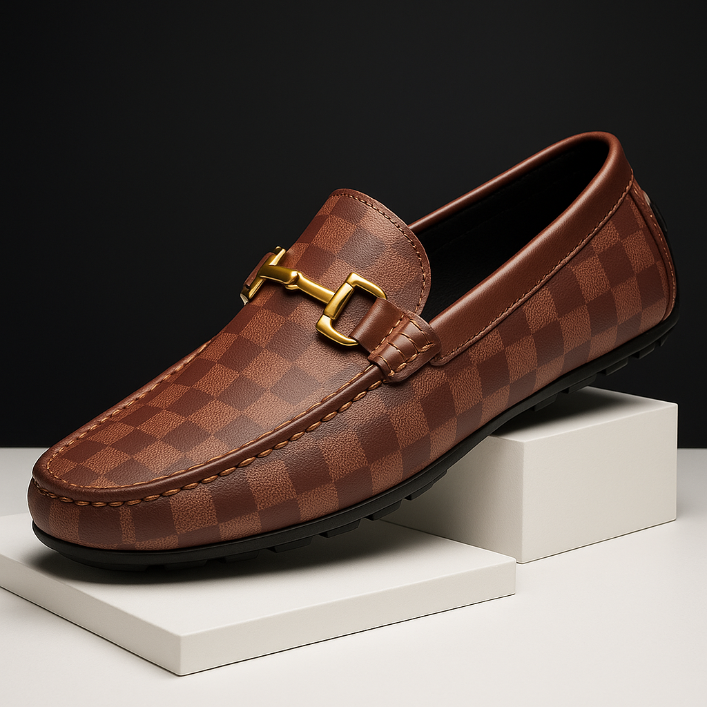 Sterling Check Leather Loafers