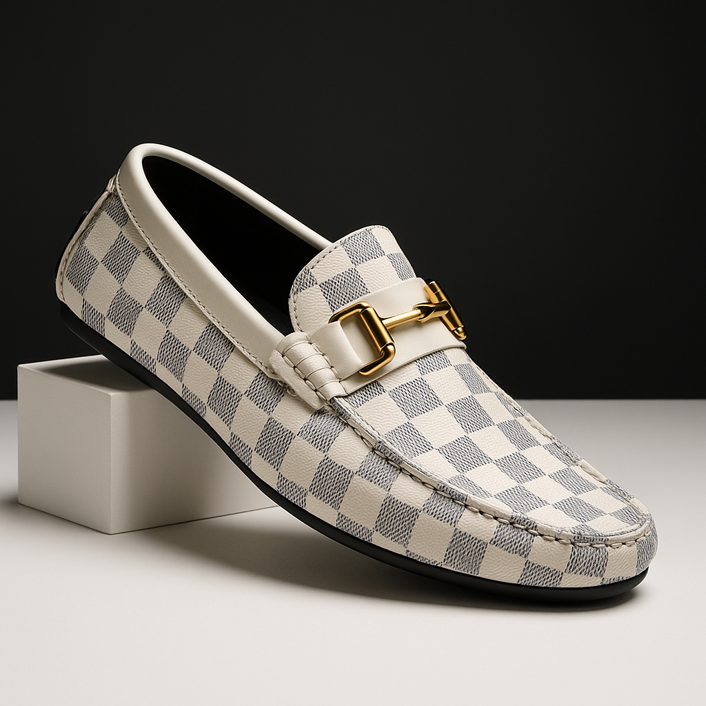 Sterling Check Leather Loafers