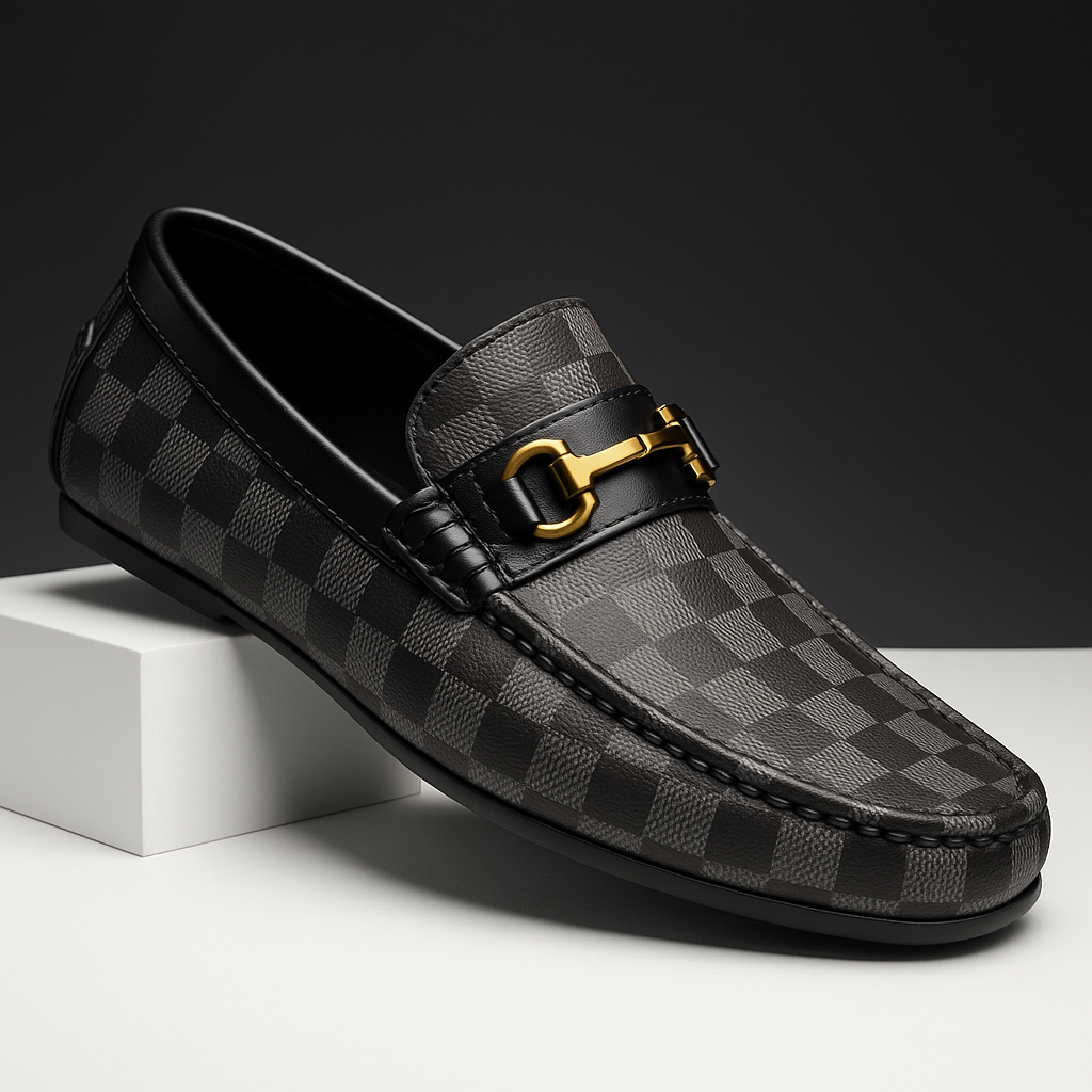 Sterling Check Leather Loafers