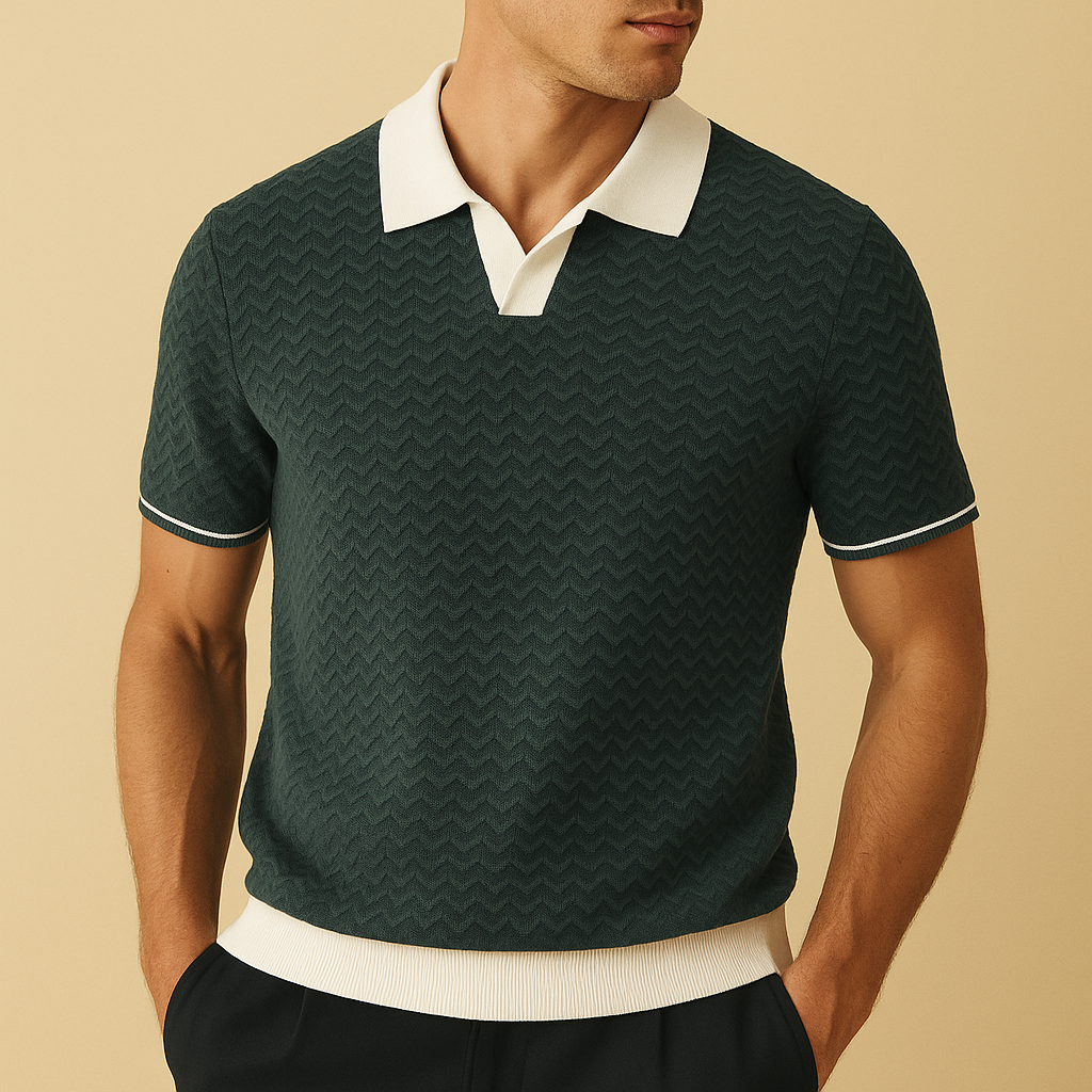 Cannes Ripple Weave Polo Shirt - [Ezra Daniel]