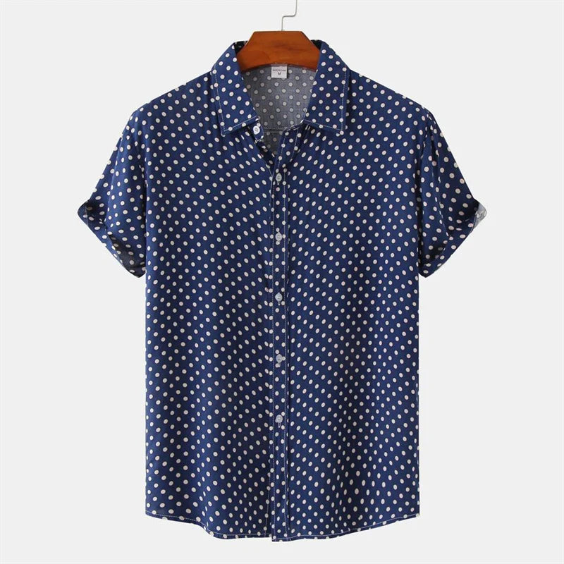 Dot Print Button-Up Shirt - [Ezra Daniel]