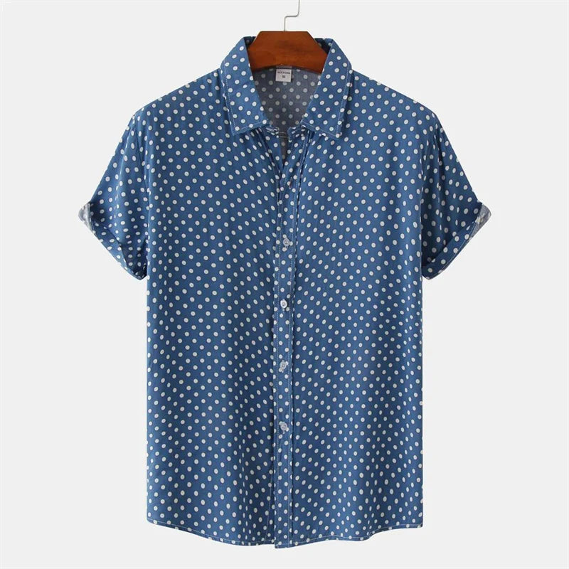 Dot Print Button-Up Shirt - [Ezra Daniel]
